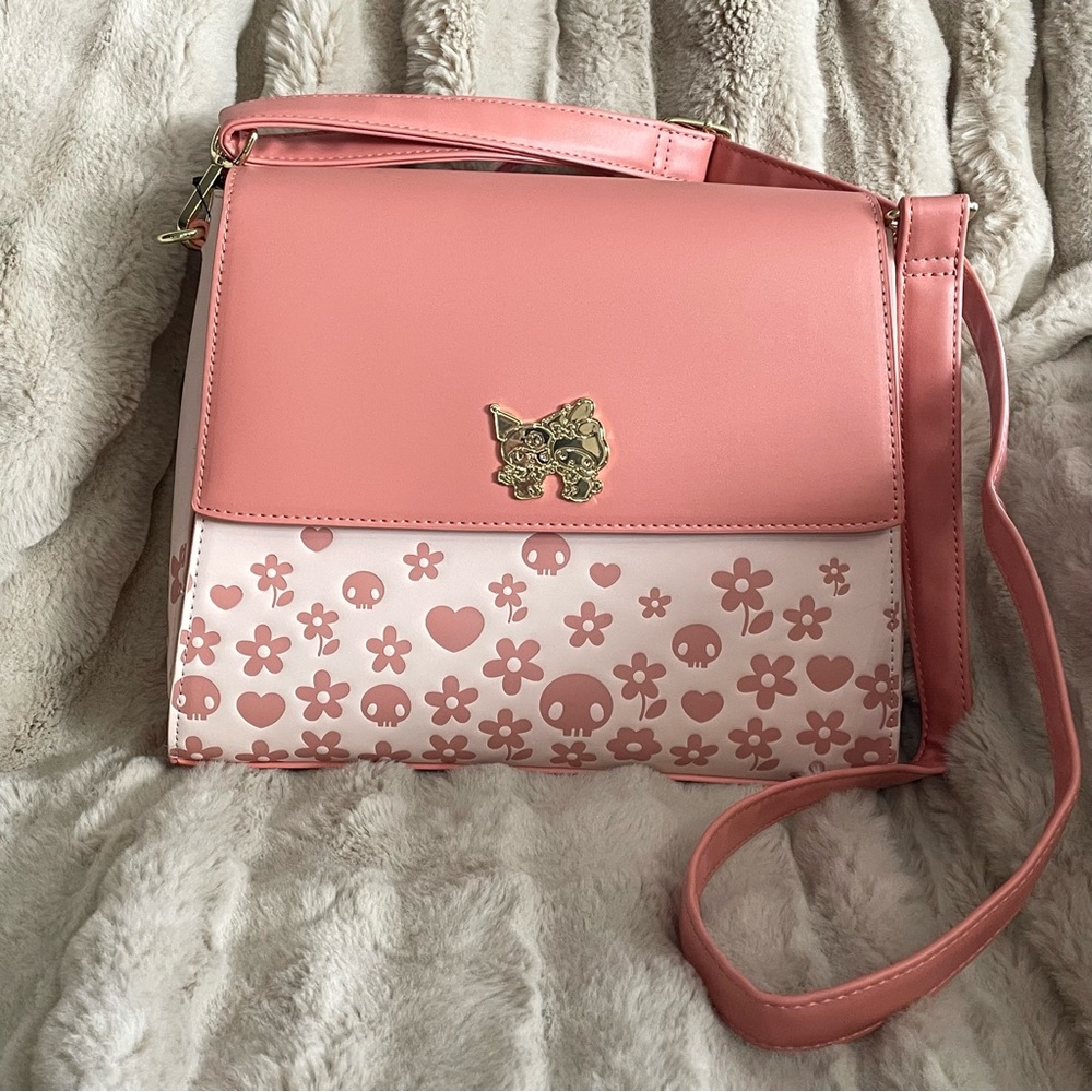 Loungefly Sanrio My Melody & Kuromi Floral Skulls Crossbody Bag Purse